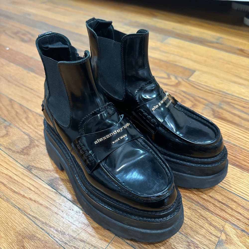 Alexander Wang Black Heeled Boots with Chunky Platform